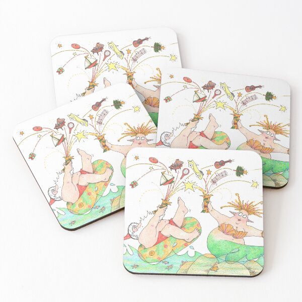 Item preview, Santa and the Mermaid designed and sold by Annie White Illustration.