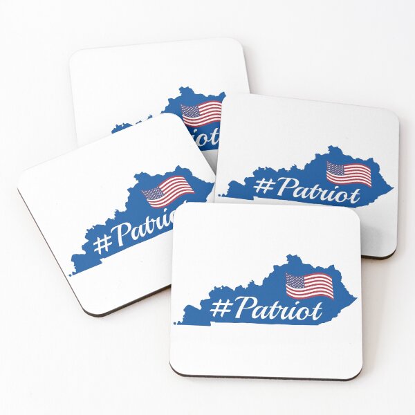 Item preview, Kentucky Patriot State Silhouette with American Flag - Blue, Script designed and sold by creatiVeronica.
