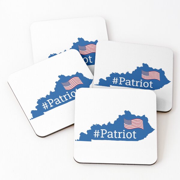 Item preview, Kentucky Patriot State Silhouette with American Flag - Blue, Serif designed and sold by creatiVeronica.