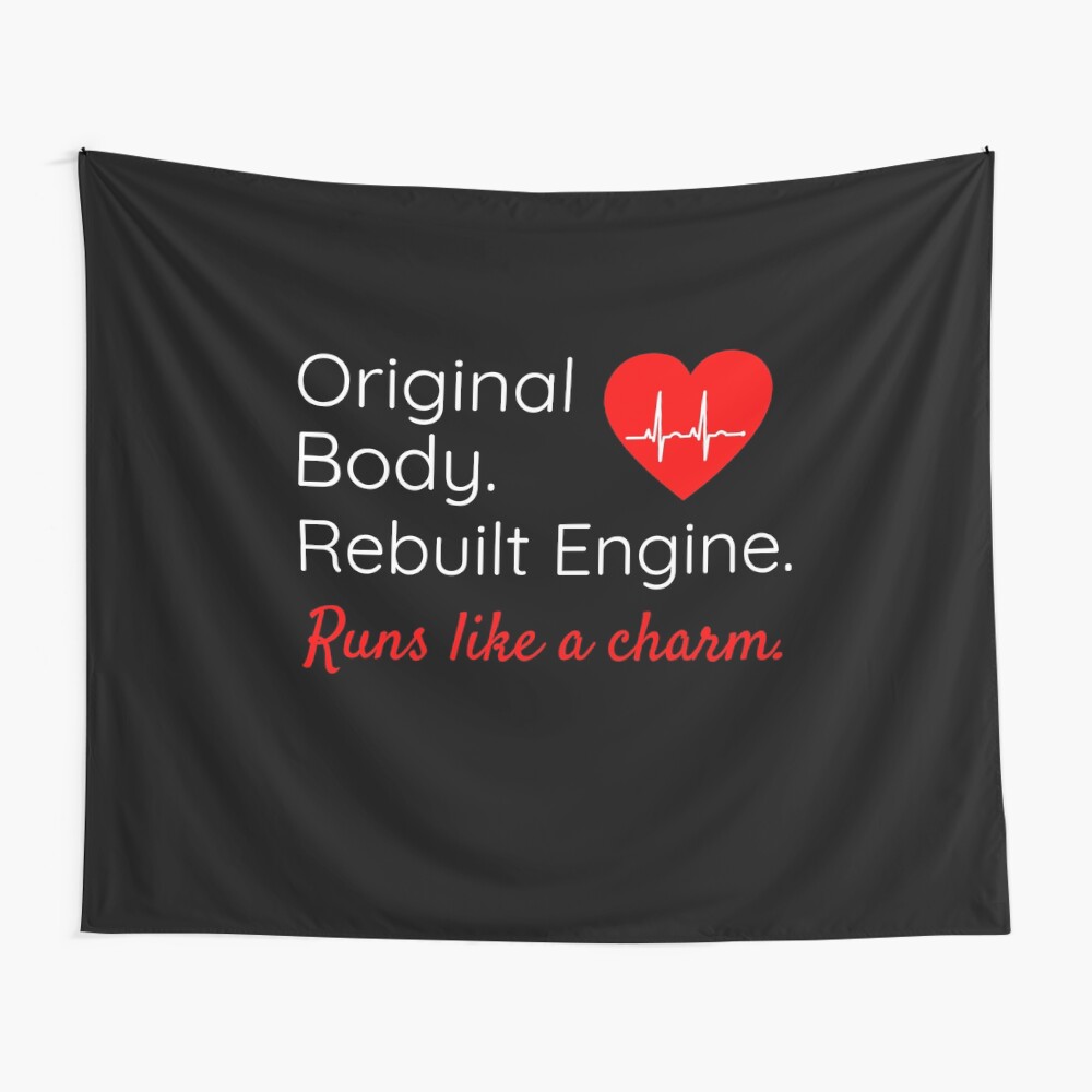 Original Body. Rebuilt Engine. Runs Like A Charm - Funny Get Well Gift For Heart Surgery Patient. Kids T-Shirt