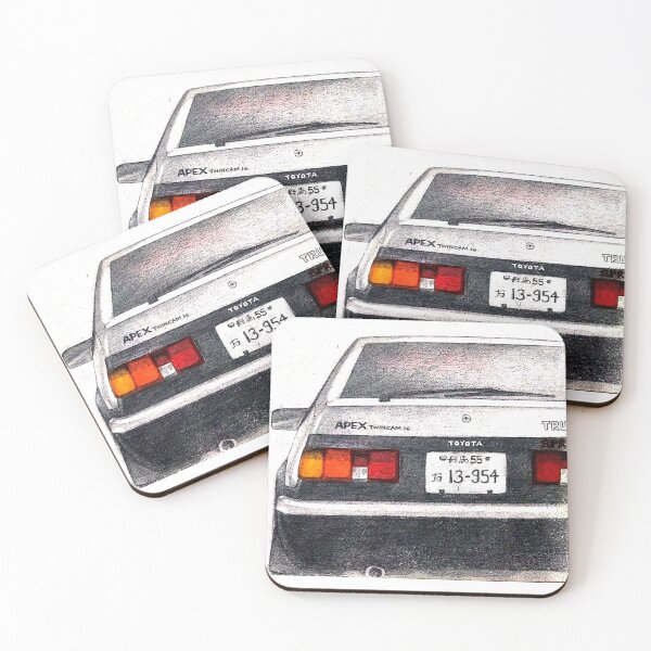 AE86 Hachiroku InitialD Coasters (Set of 4)