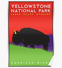 Póster Parque Nacional de Yellowstone: American Bison