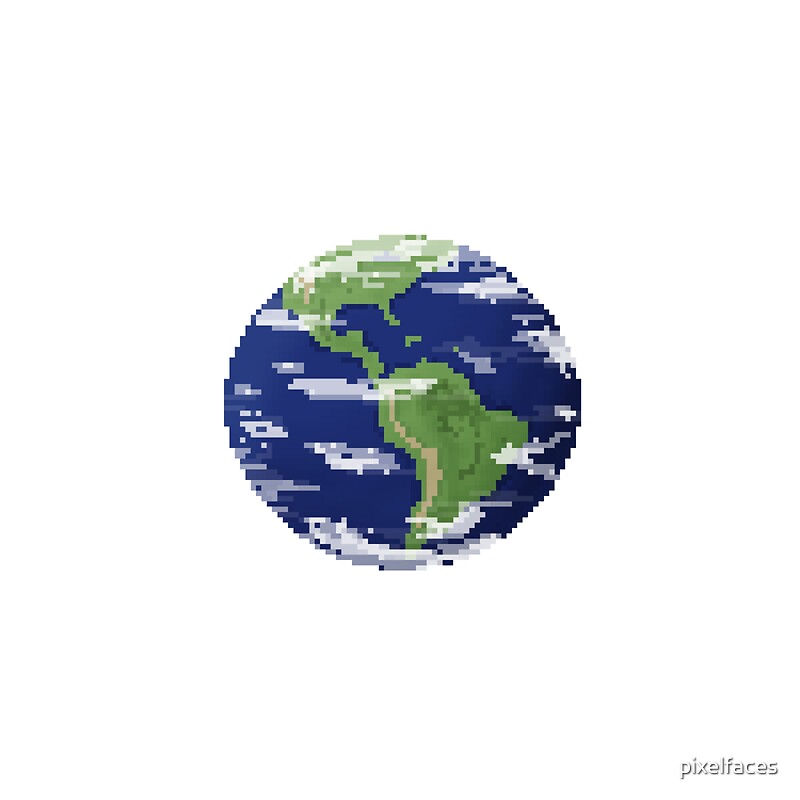 "Pixel Earth" Stickers by pixelfaces | Redbubble