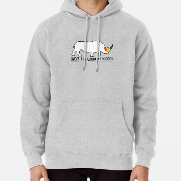 Save The Chubby Unicorn Rainbow Horn Pullover Hoodie