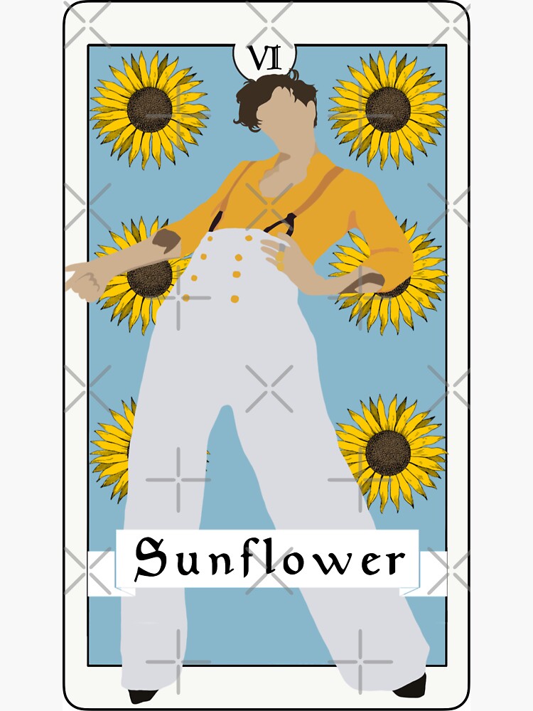 "Harry Styles Sunflower Vol. 6 Tarot Card Sticker" Sticker by