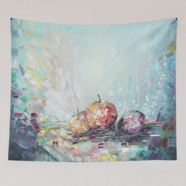 Item preview, Fruit lunch - oil painting art print designed and sold by NinoPonditerra.