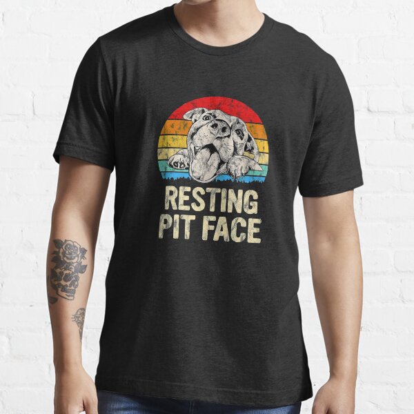 RESTING PIT FACE - VINTAGE PITBULL RESTING PIT FACE - ADOPT ABULLS RESCUE - PITBULL LOVERS Essential T-Shirt