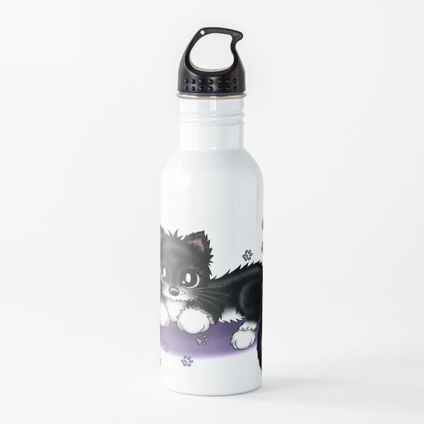 Katze schwarz weiß Trinkflasche