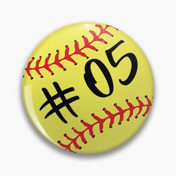 Artikelvorschau, Softball Spieler #05 Rückennummer 05 Ball Sticker Aufkleber entworfen und verkauft von theshirtinator.
