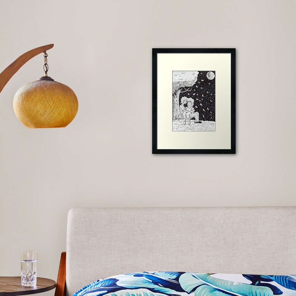 Sketch romantic Framed Art Print