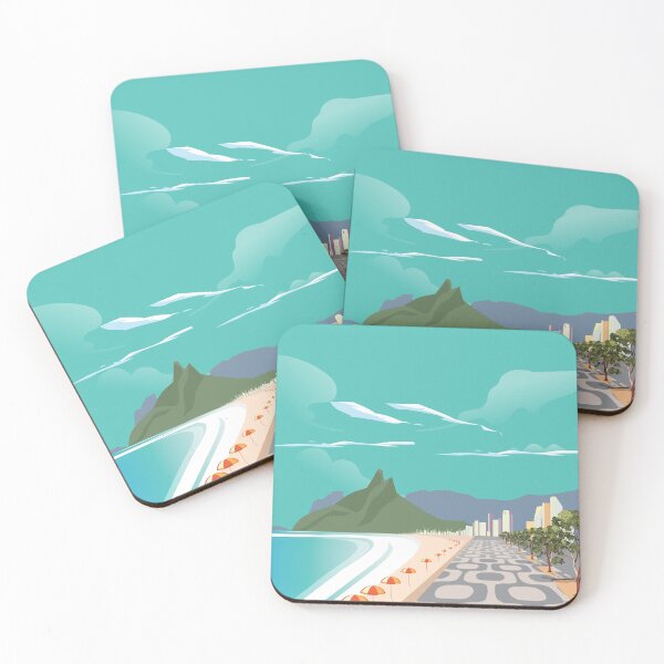 Item preview, Rio re janeiro brazil travel poster street blue beach summer designed and sold by Arctic frame studio.