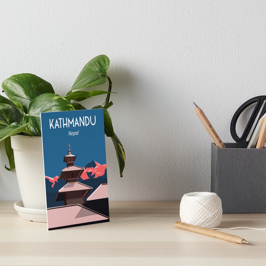 "Nepal Kathmandu everest travel poster print art culture" Art Board