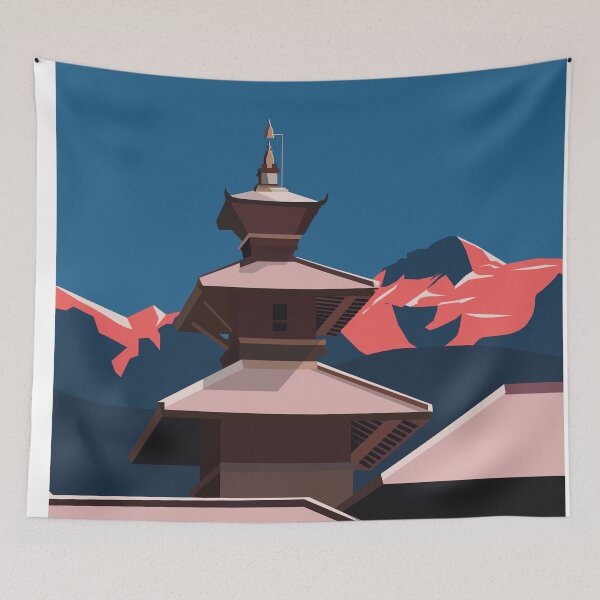 Item preview, Nepal Kathmandu everest travel poster print art culture designed and sold by Arctic frame studio.