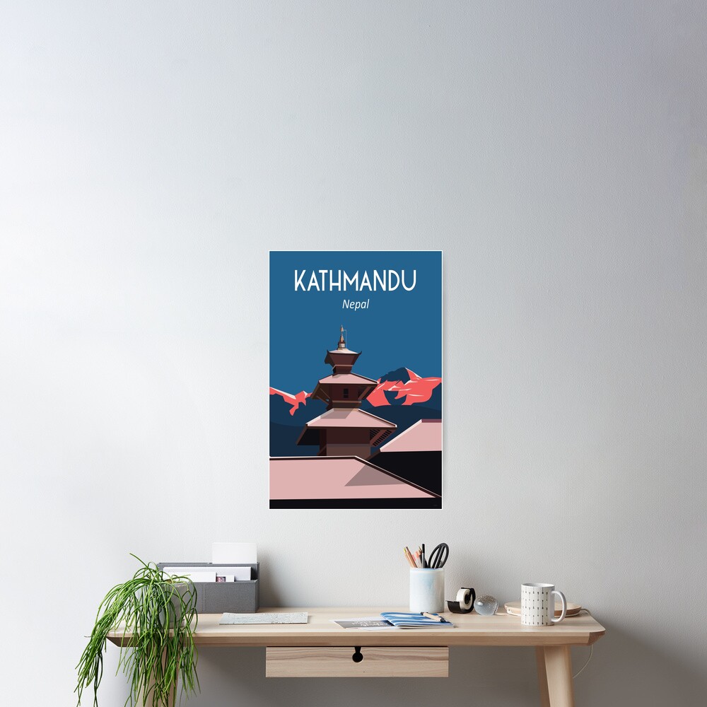 "Nepal Kathmandu everest travel poster print art culture" Poster for