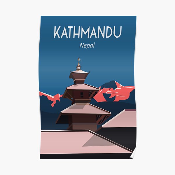 Népal Katmandou Everest Travel Poster Print Art Culture Poster
