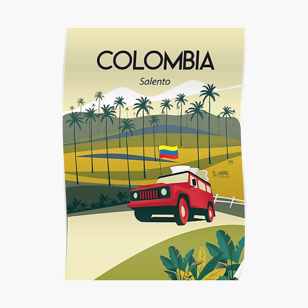Colombia Poster Vintage America Travel Print Christmas Gift Ideas