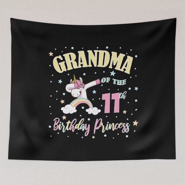 Item preview, Grandma Of The 11th Birthday Princess Unicorn 11 Years Old graphic designed and sold by Grabitees.