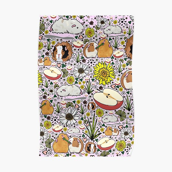 Guinea Pigs in Pink Poster