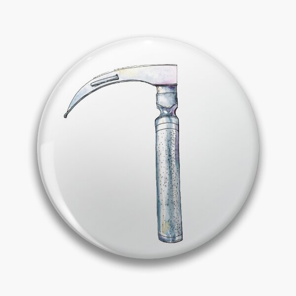 Item preview, Watercolor hand drawn sketch illustration of laryngoscope isolated on white designed and sold by FuzzyLogicKate.