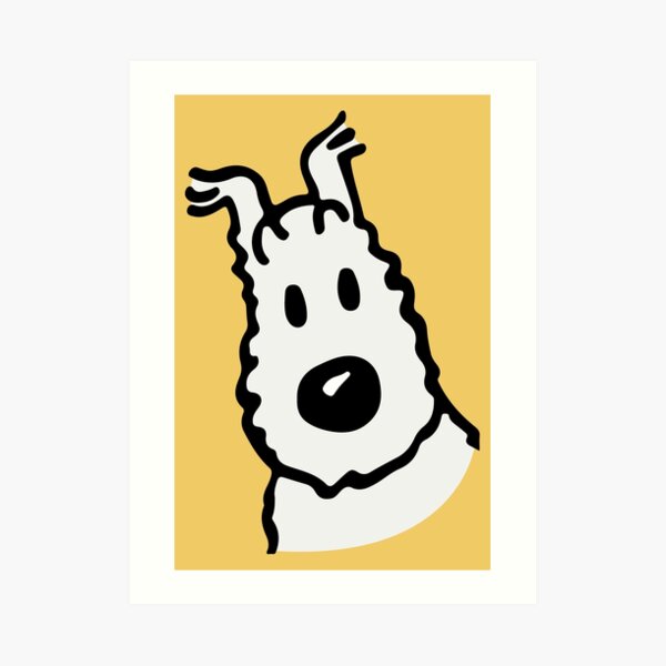 Pop The Champagne Tintin and Snowy Vintage Poster Print Art Cartoon Boy and Dog