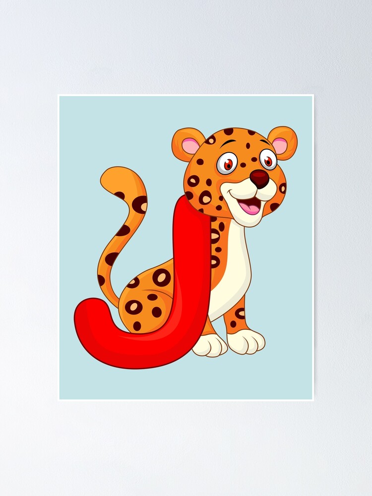 "J jaguar English Alphabet For Kids Puffy" Poster by kimoufaster