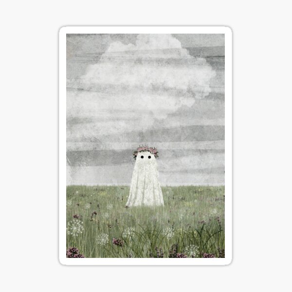 There's A Ghost in The Meadow Summer  Sticker