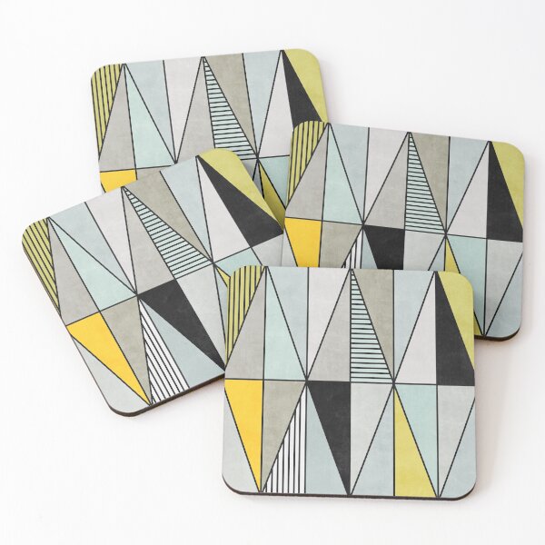 Item preview, Colorful Concrete Triangles - Yellow, Blue, Grey designed and sold by Zoltan Ratko.