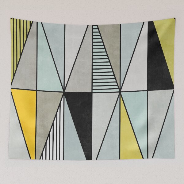 Item preview, Colorful Concrete Triangles - Yellow, Blue, Grey designed and sold by Zoltan Ratko.