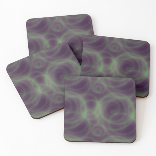 Item preview, Glowing Green Organic Swirly Spirals pattern on deep purple back ground designed and sold by nutmegfairy.