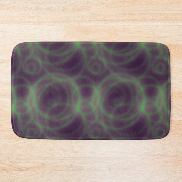 Item preview, Glowing Green Organic Swirly Spirals pattern on deep purple back ground designed and sold by nutmegfairy.