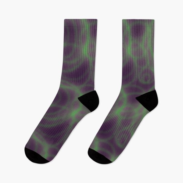 Item preview, Glowing Green Organic Swirly Spirals pattern on deep purple back ground designed and sold by nutmegfairy.