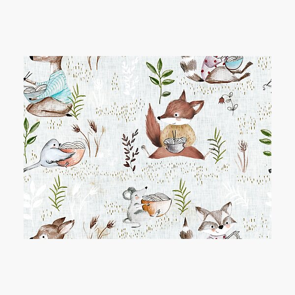Woodland noodle bowl grey Photographic Print