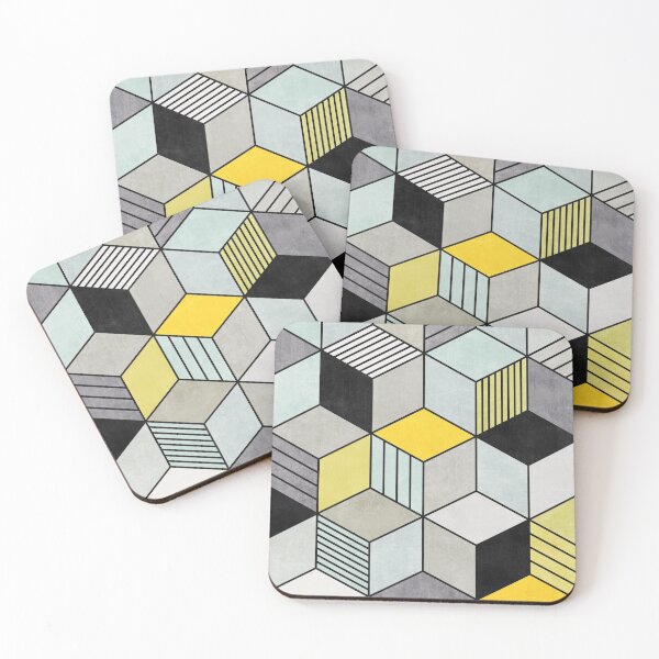 Item preview, Colorful Concrete Cubes 2 - Yellow, Blue, Grey designed and sold by Zoltan Ratko.