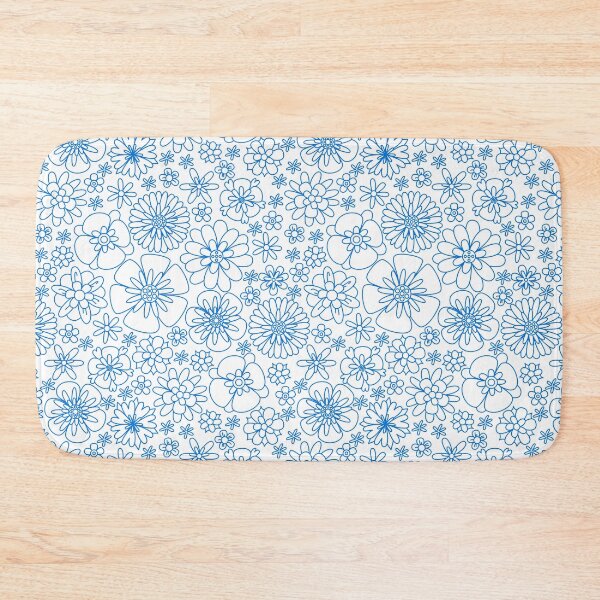 Item preview, Wild Flowers - floral pattern blue designed and sold by Patterns and critters.