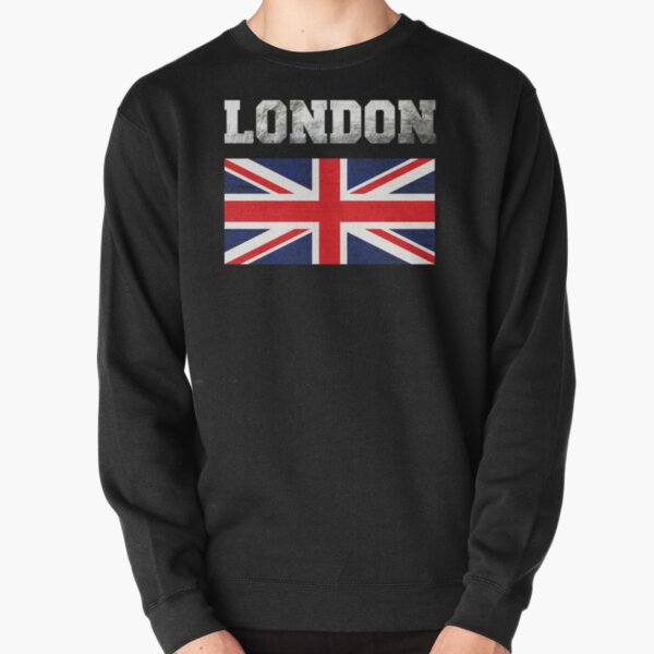 London Sweater, Comfort Colors® Brand Hooded Sweatshirt, London England  Shirt Crewneck, United Kingdom Pullover, UK Hoodie, British Flag 