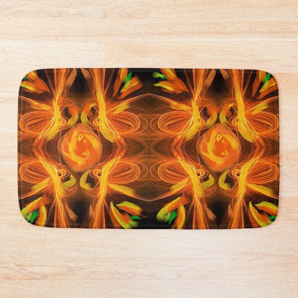 Item preview, BLACK AND ORANGE ABSTRATO WITH A HINT OF GREEN,colorful abstraction, Psychedelic Arte Abstracto, abstract art design designed and sold by Adri Barnard.