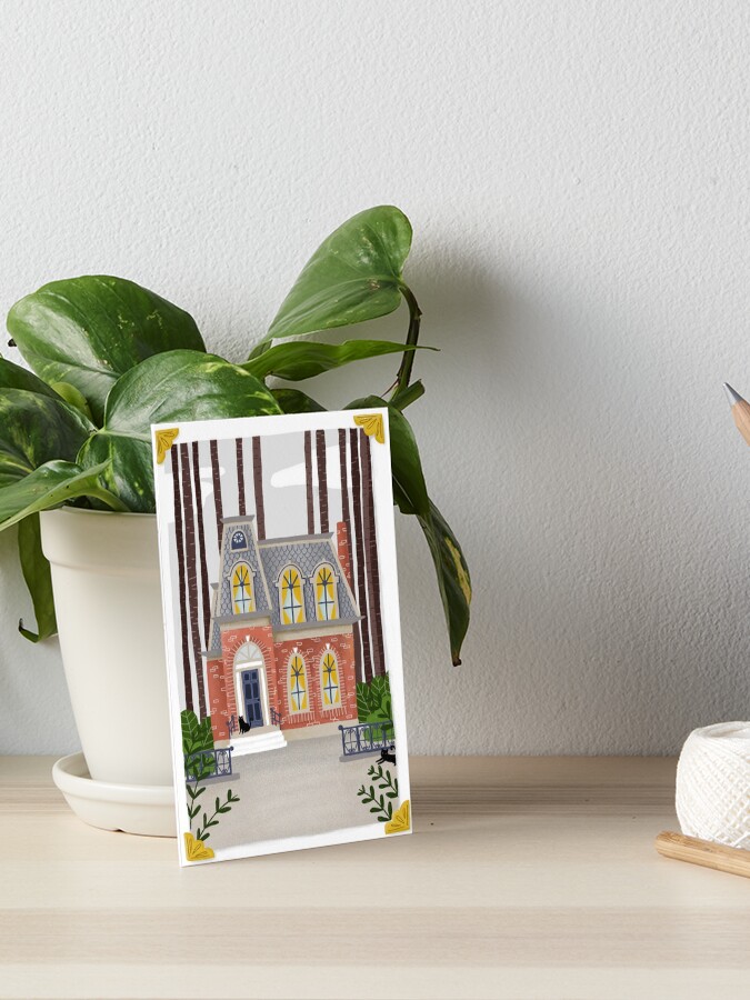 Imagen 1 de 2, Lámina rígida con la obra Pequeña casa antigua con gatos negros, diseñada y vendida por paulahurtado.