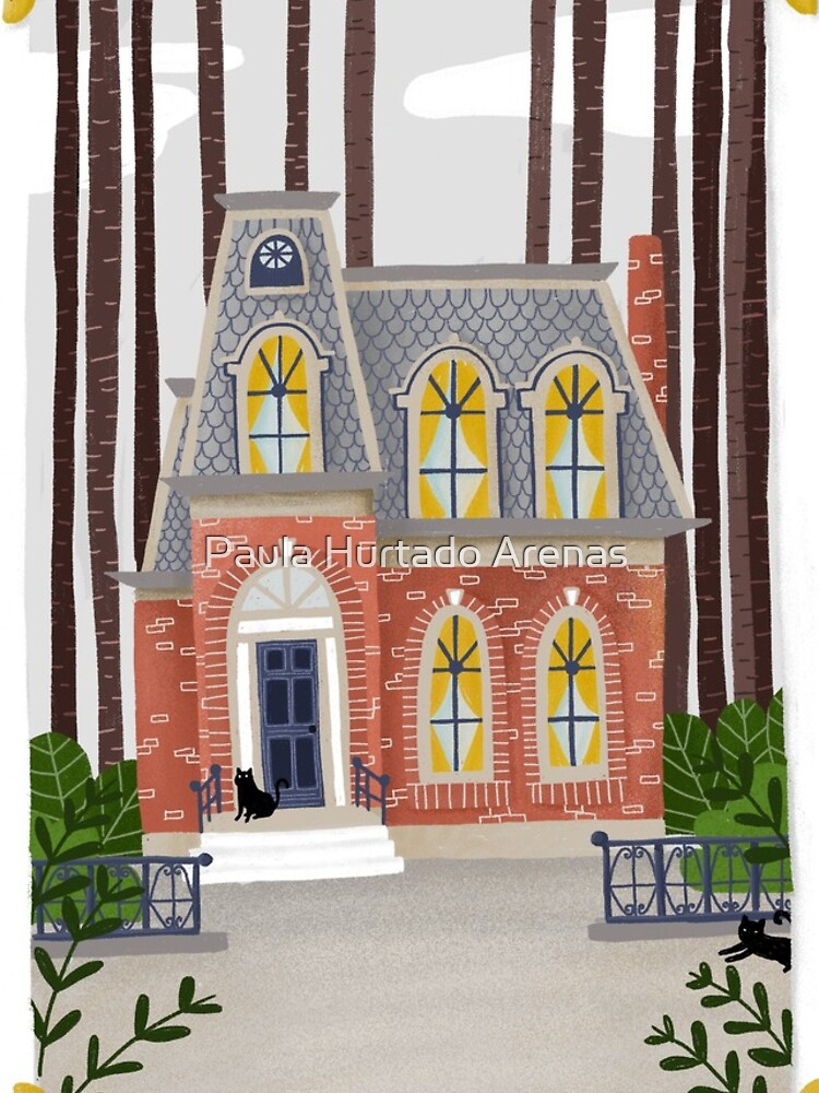 Imagen 4 de 4, Funda de iPhone con la obra Pequeña casa antigua con gatos negros, diseñada y vendida por paulahurtado.