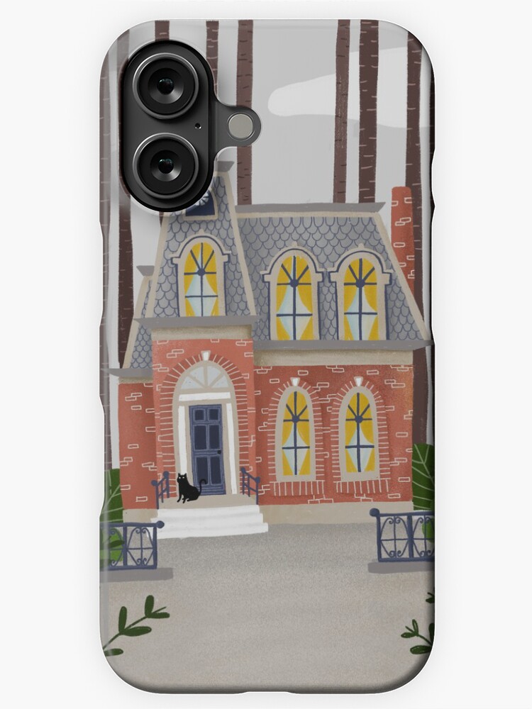 Imagen 1 de 4, Funda de iPhone con la obra Pequeña casa antigua con gatos negros, diseñada y vendida por paulahurtado.