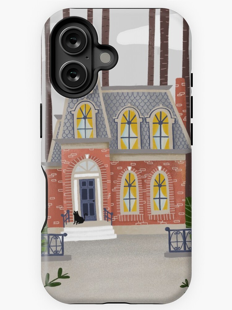 Imagen 1 de 4, Funda de iPhone con la obra Pequeña casa antigua con gatos negros, diseñada y vendida por paulahurtado.