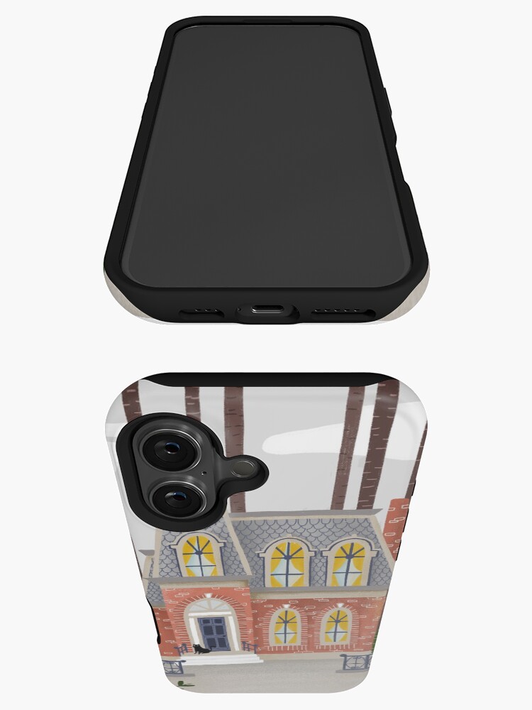 Imagen 3 de 4, Funda de iPhone con la obra Pequeña casa antigua con gatos negros, diseñada y vendida por paulahurtado.