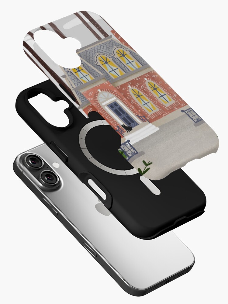 Imagen 2 de 4, Funda de iPhone con la obra Pequeña casa antigua con gatos negros, diseñada y vendida por paulahurtado.