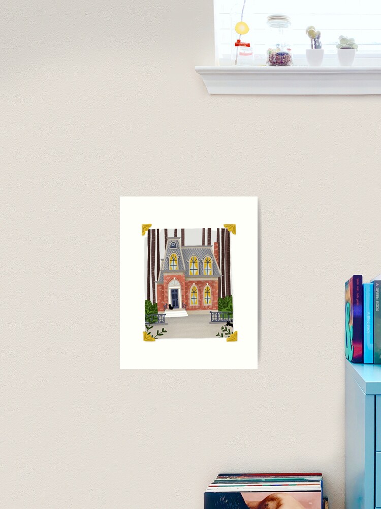 Imagen 2 de 3, Lámina artística con la obra Pequeña casa antigua con gatos negros, diseñada y vendida por paulahurtado.