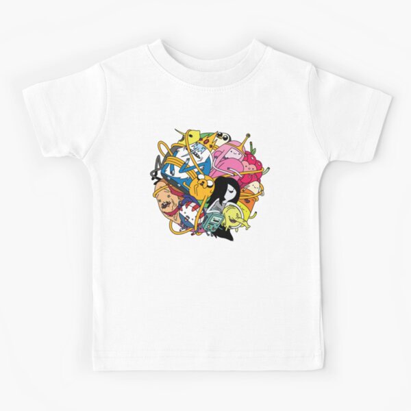 BMO, Graf Zitronenbaum, Gunter, Prinzessin Bubblegum, Marceline, Eiskönig, Pfefferminz Buttler, Zimtrollen Ben, Rüsseltier ,Finn und Jake, Zuckerwesen Kinder T-Shirt