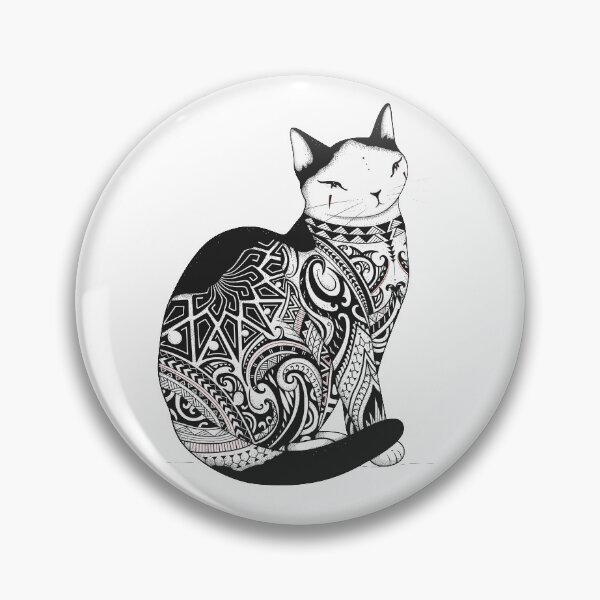 Item preview, Cat in Tribal Tattoo designed and sold by runcatrun.