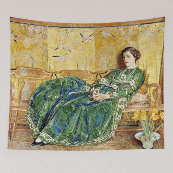 Item preview, Childe Hassam - April  (The Green Gown) designed and sold by Impressionist Masters.