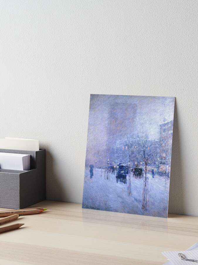 Childe Hassam, Along the Seine in Winter , Canvas Art Wall Decor American Impressionist Snow canvas Print Home Decor Canvas Wall good Art Print