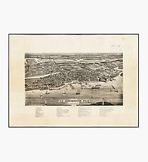 Vintage Pictorial Map of St. Augustine FL (1885) Photographic Print
