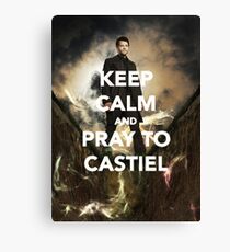 Keep Calm and Pray to Castiel Canvas Print