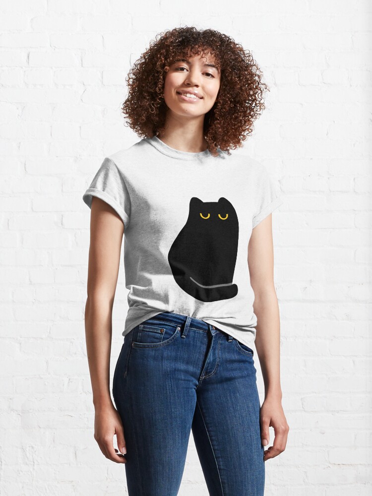 Alternate view of Shea the Unimpressed Black Cat Pattern Classic T-Shirt
